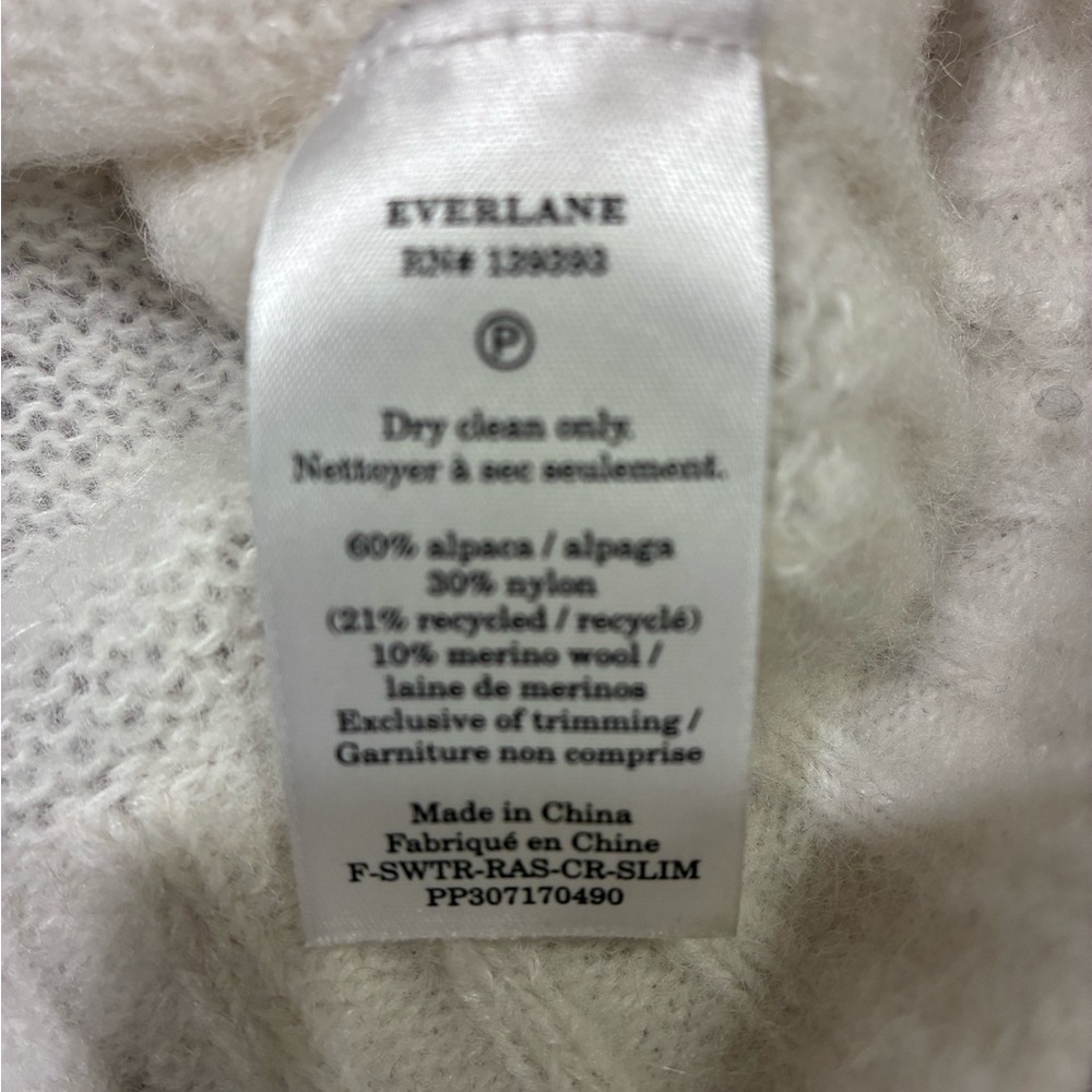 Everlane The Alpaca Cropped Crewneck Sweater Snow Women's XL - Picture 7 of 7